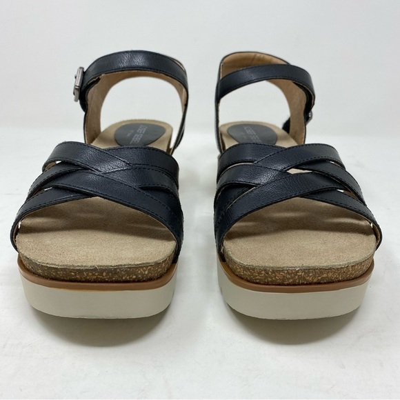 Josef Seibel Clea 14 Black Leather Platform Sandals - Picture 3 of 7